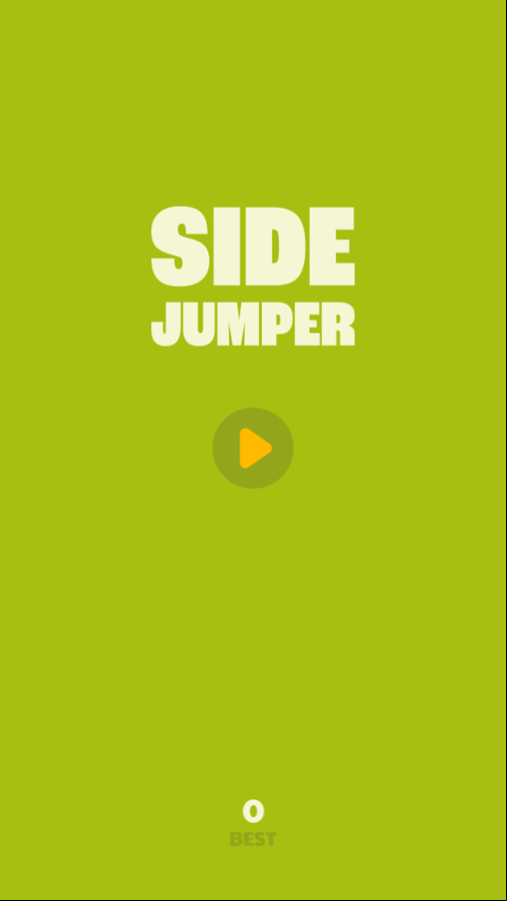 Side Jumper Game Welcome Screen Screenshot.