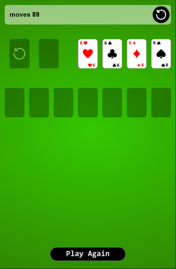 Simple Solitaire Game Complete Screenshot.