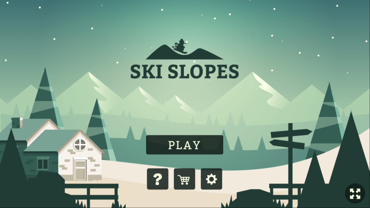 Ski Slopes Game Welcome Screen Screenshot.