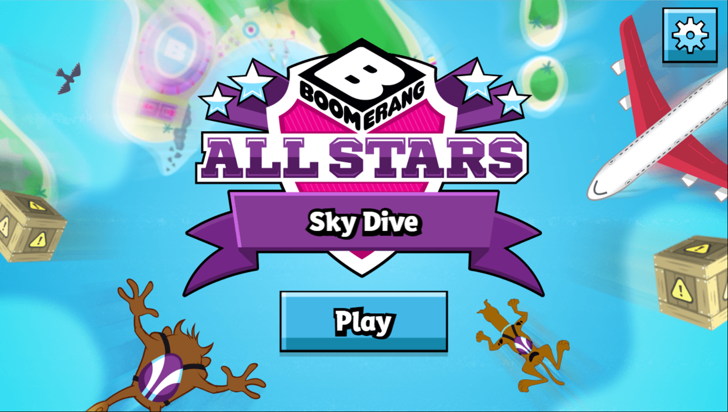 Sky Dive Game Welcome Screen Screenshot.