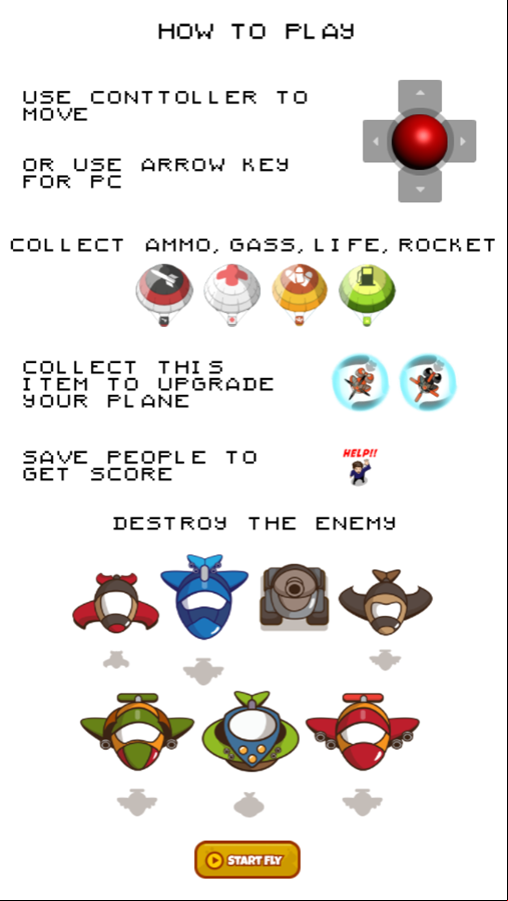Sky Fighter 2 Groundwar Game How To Play Screenshot.