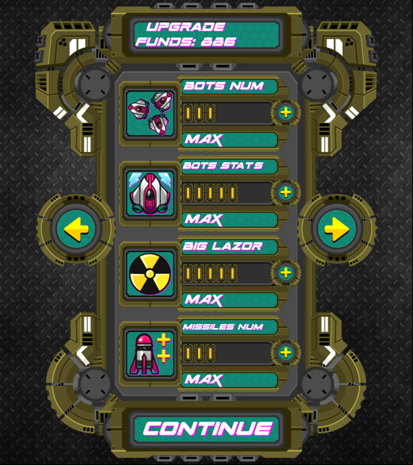 Sky Warrior Game Second Upgrade Menu Complete Screen Screenshot.