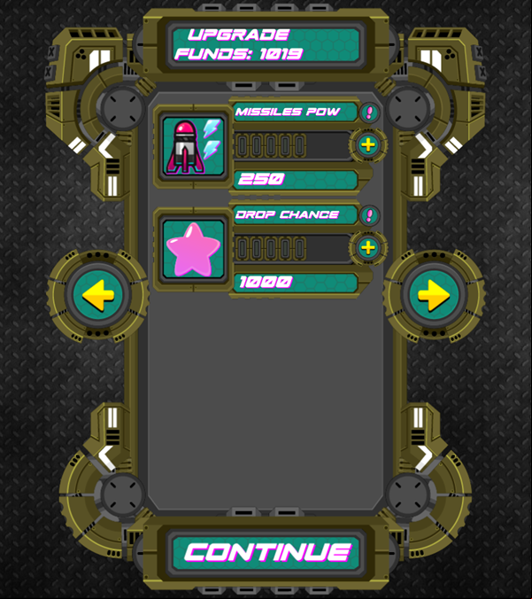 Sky Warrior Game Third Upgrade Menu Screen Screenshot.