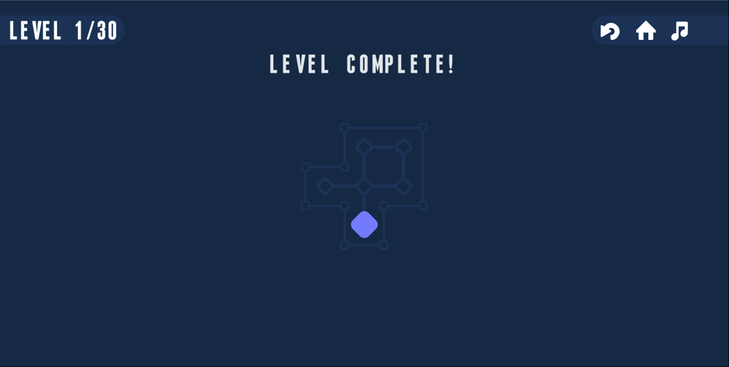 Slide Path Game Level Complete Screen Screenshot.