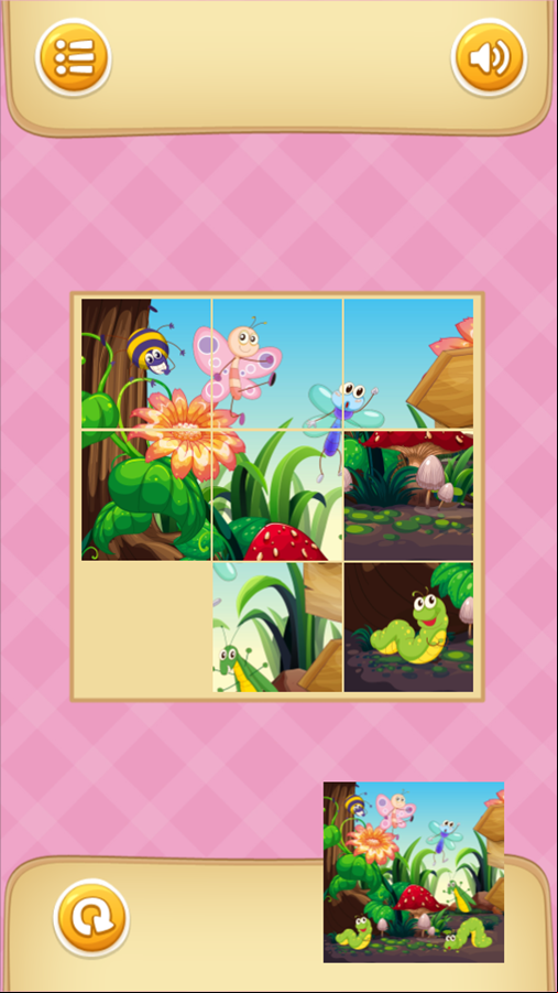 Slider Puzzle for Kids Game Play Screenshot.