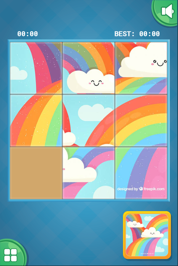 Slider Puzzle Game Level Start Screenshot.