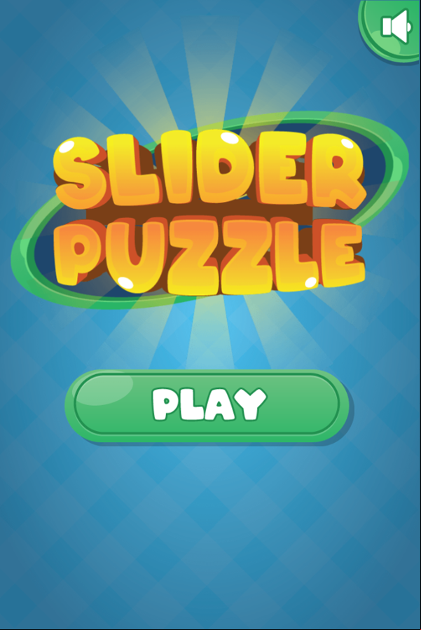 Slider Puzzle Game Welcome Screen Screenshot.