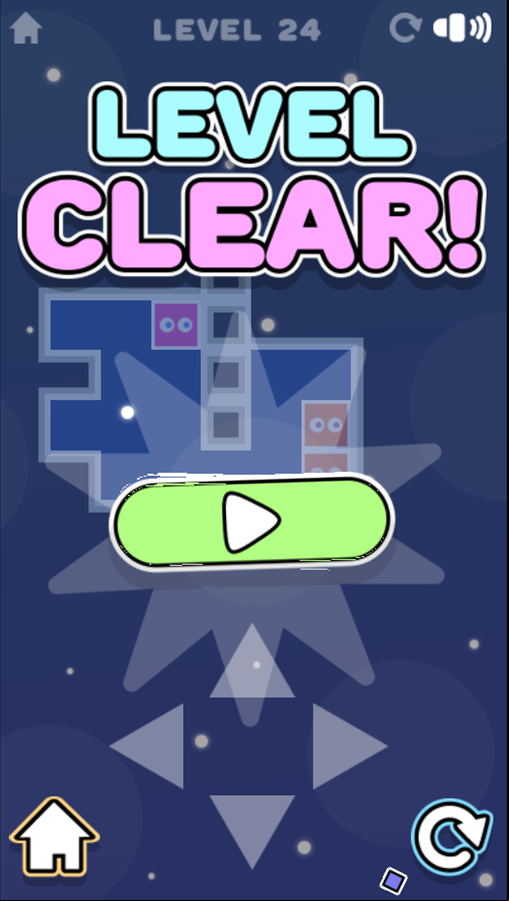 Sliding Blocks Game Level Clear Screen Screenshot.