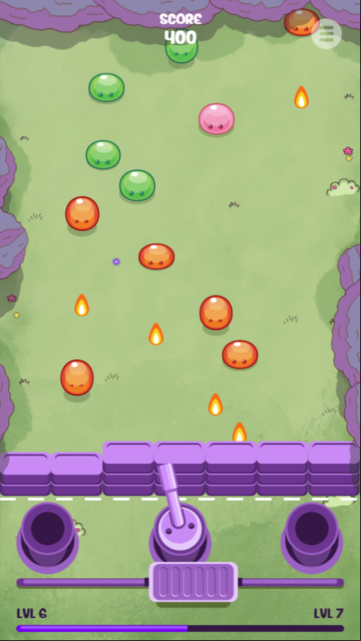 Slime Invader Game Three Slime Types Screenshot.