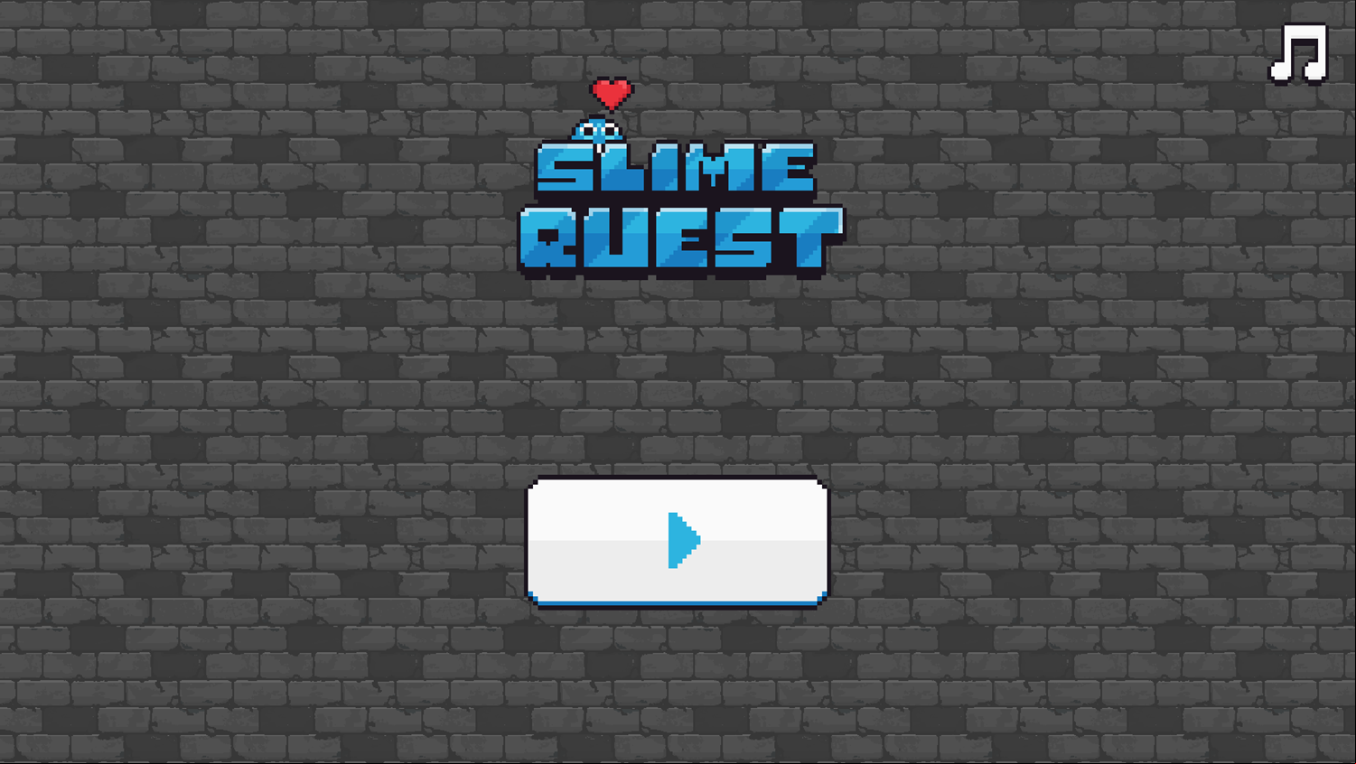 Slime Quest Game Welcome Screen Screenshot.