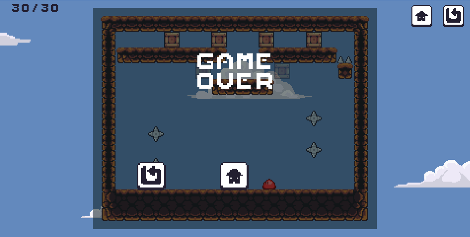 Slime Switch Game Over Screen Screenshot.