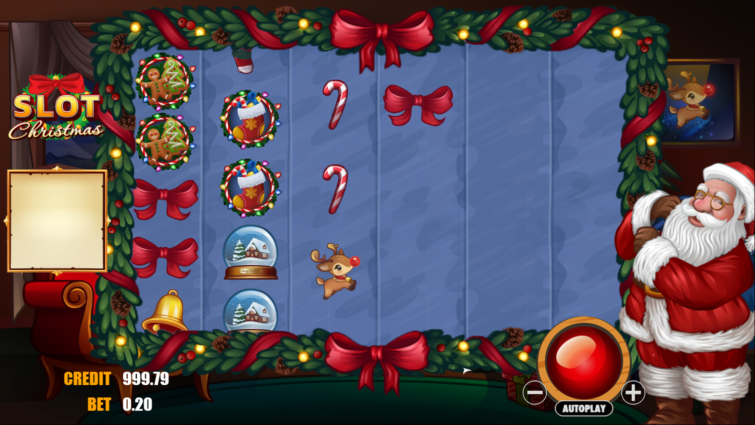 Slot Christmas Game Spin Simulation Screenshot.