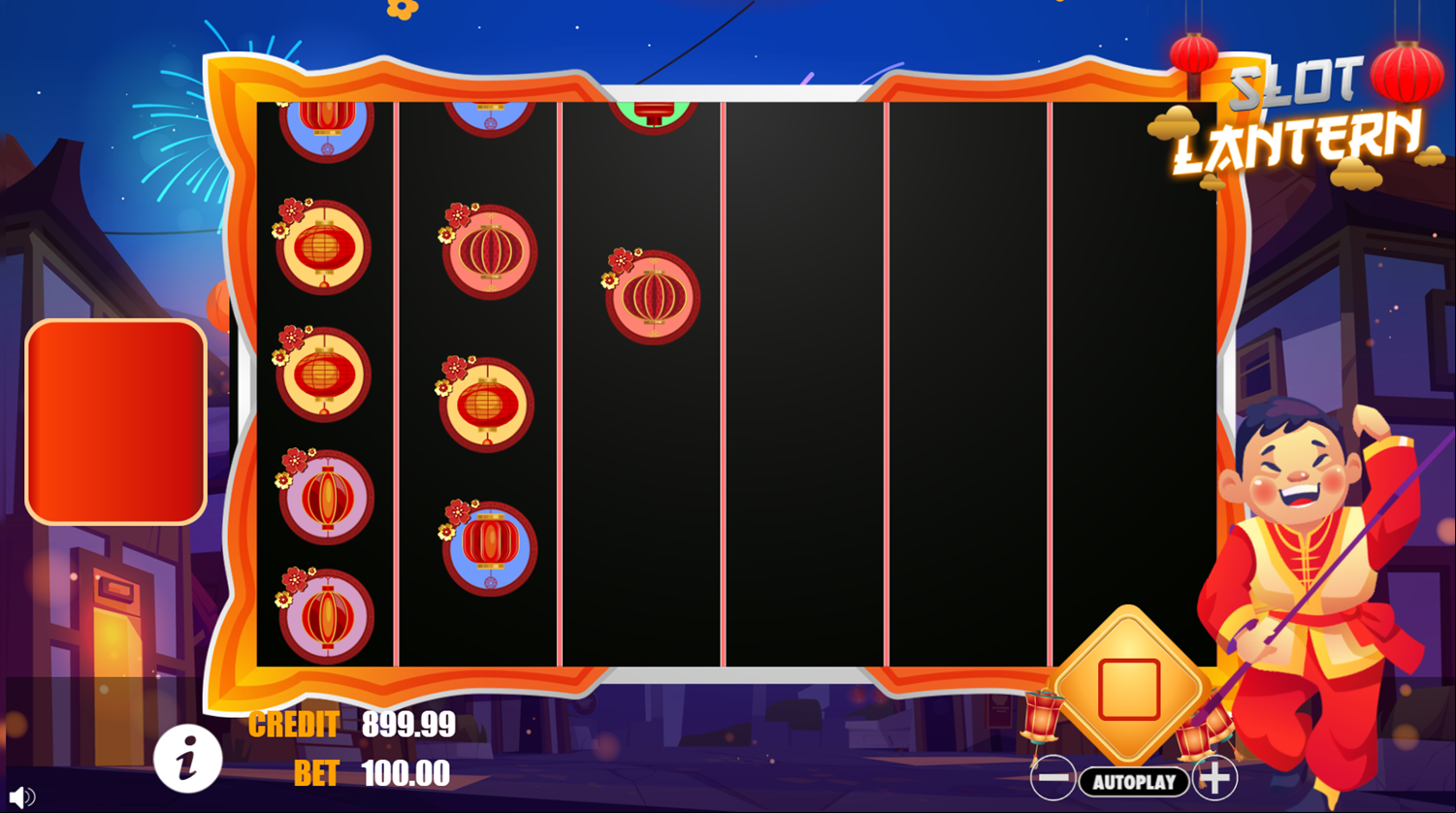 Slot Lantern Game Spin Simulation Screenshot.