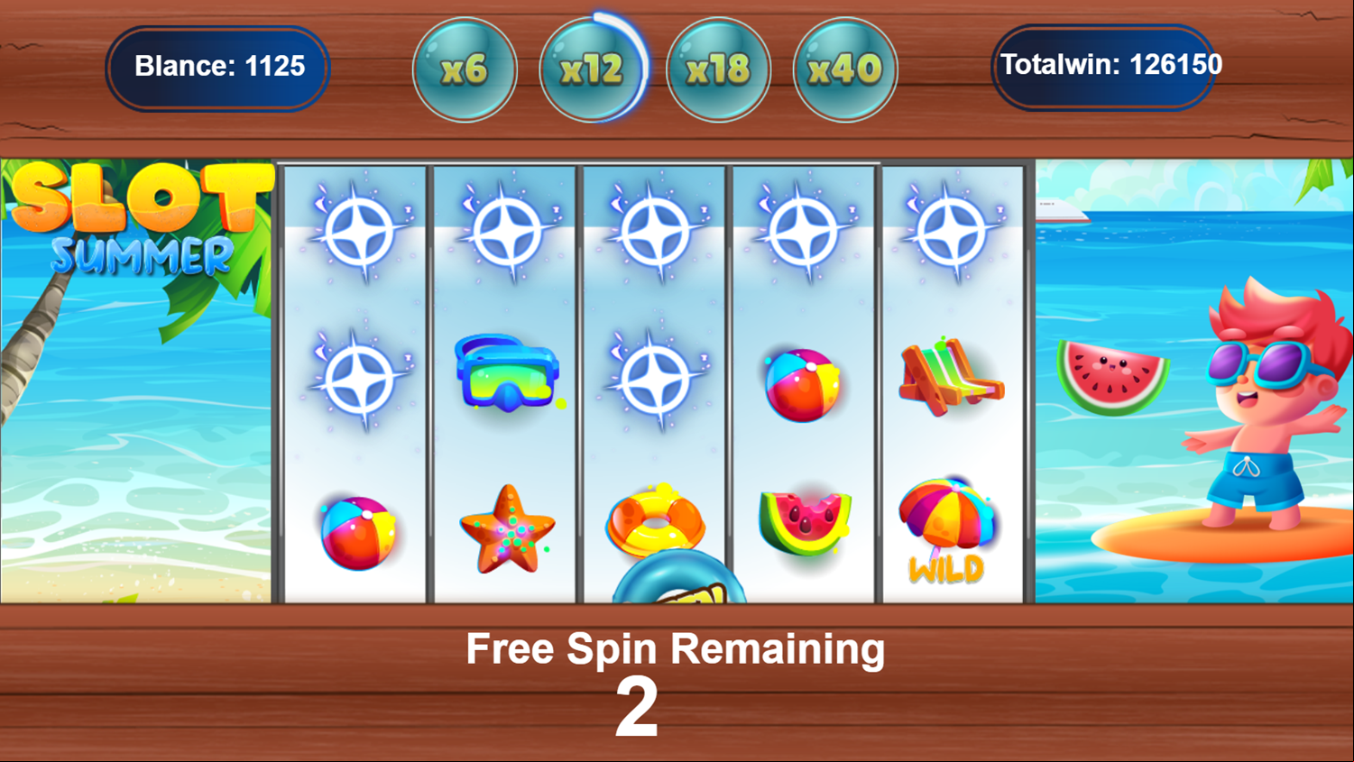 Slot Summer Game Win Screenshot.