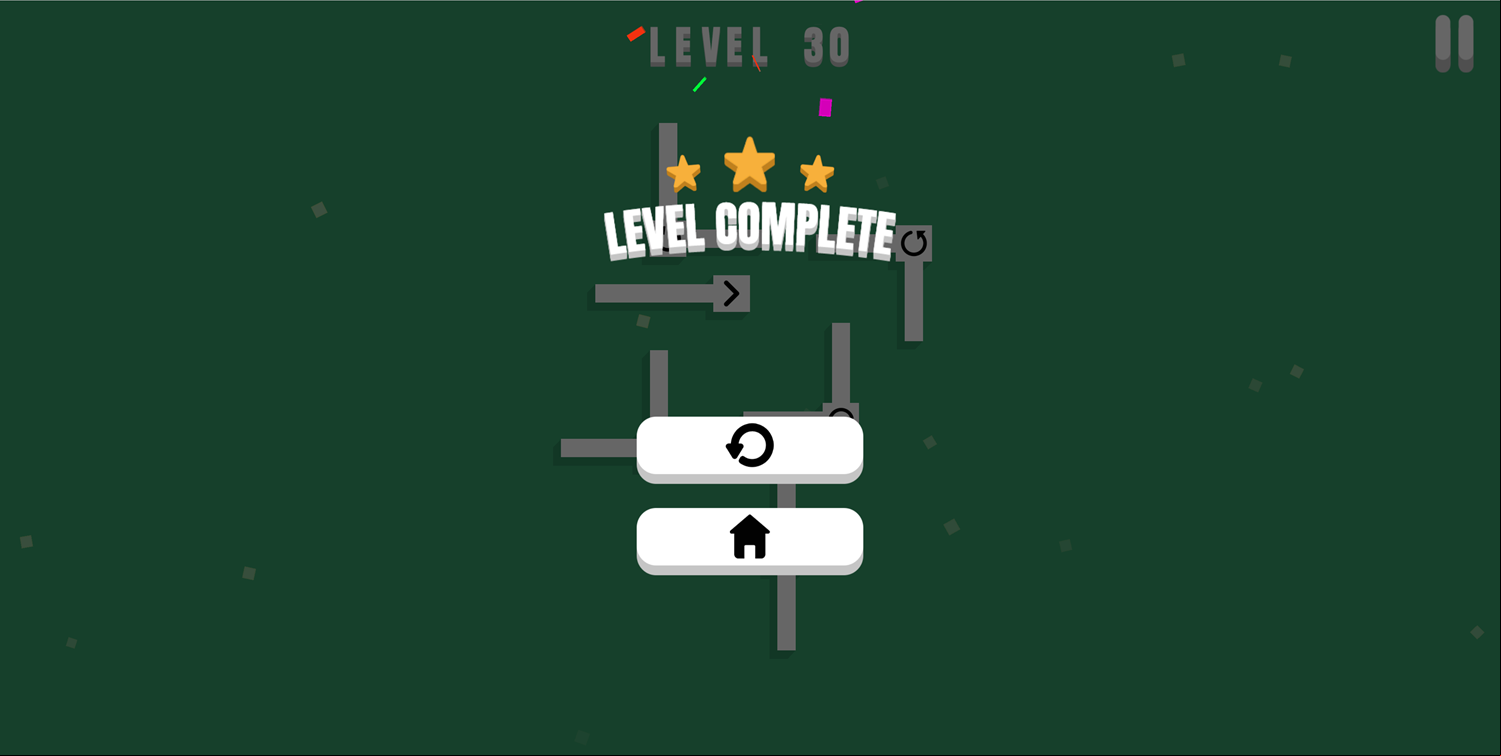 Smart Turn Game Level Complete Screen Screenshot.