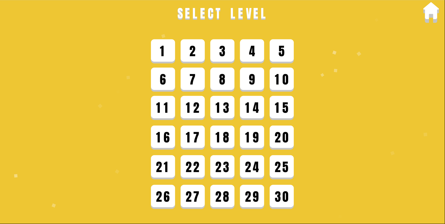 Smart Turn Game Level Select Screen Screenshot.