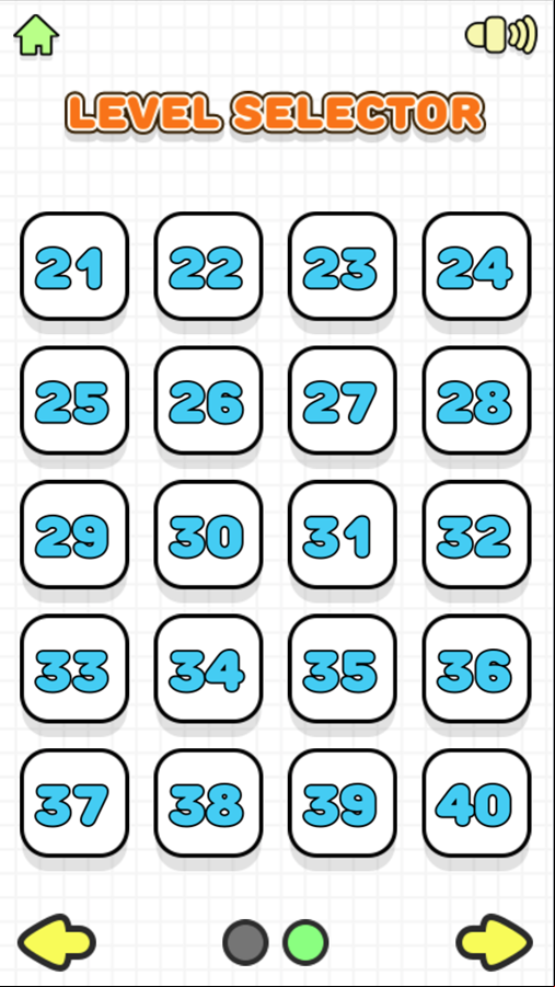 Smiling Glass 2 Game Level Select Screen Screenshot.