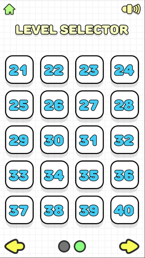 Smiling Glass Game Level Select Screen Screenshot.