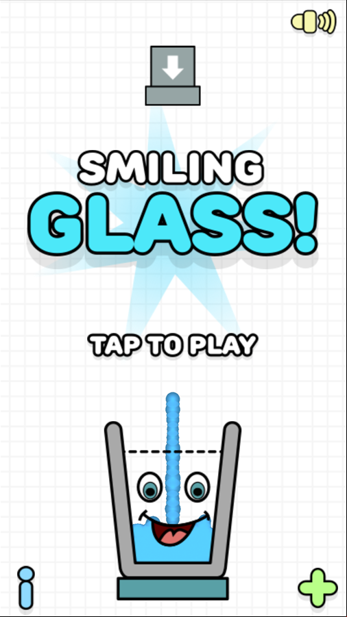 Smiling Glass Game Welcome Screen Screenshot.