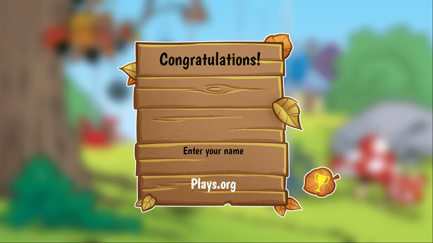 Smurfberries Drop Congratulations Screen Screenshot.