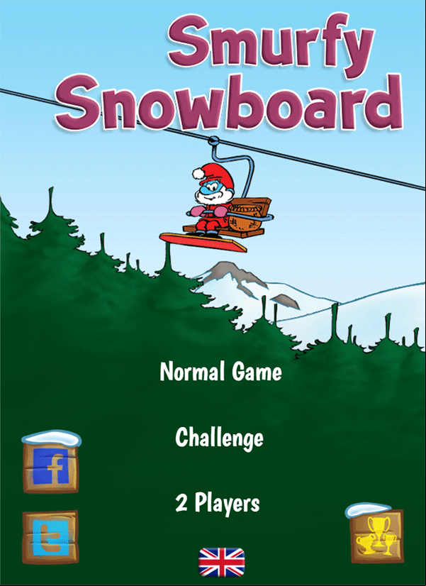 Smurfy Snowboard Game Mode Screenshot.