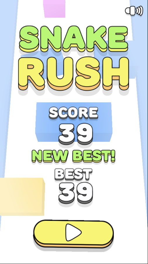 Snake Rush Game Over Screenshot.