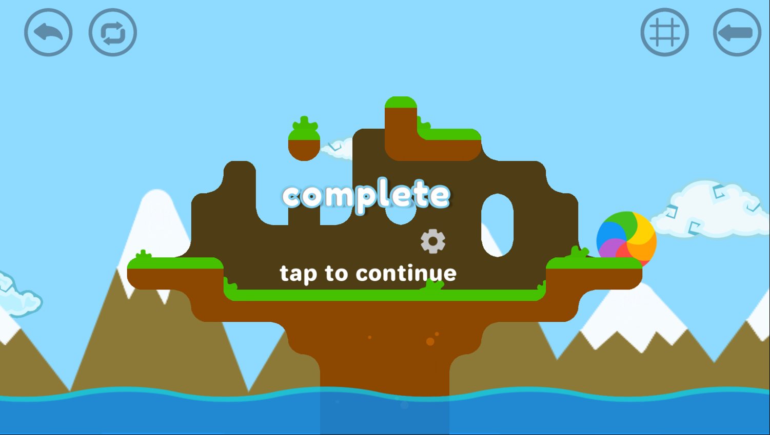 SnakeFalls Game Level Complete Screenshot.