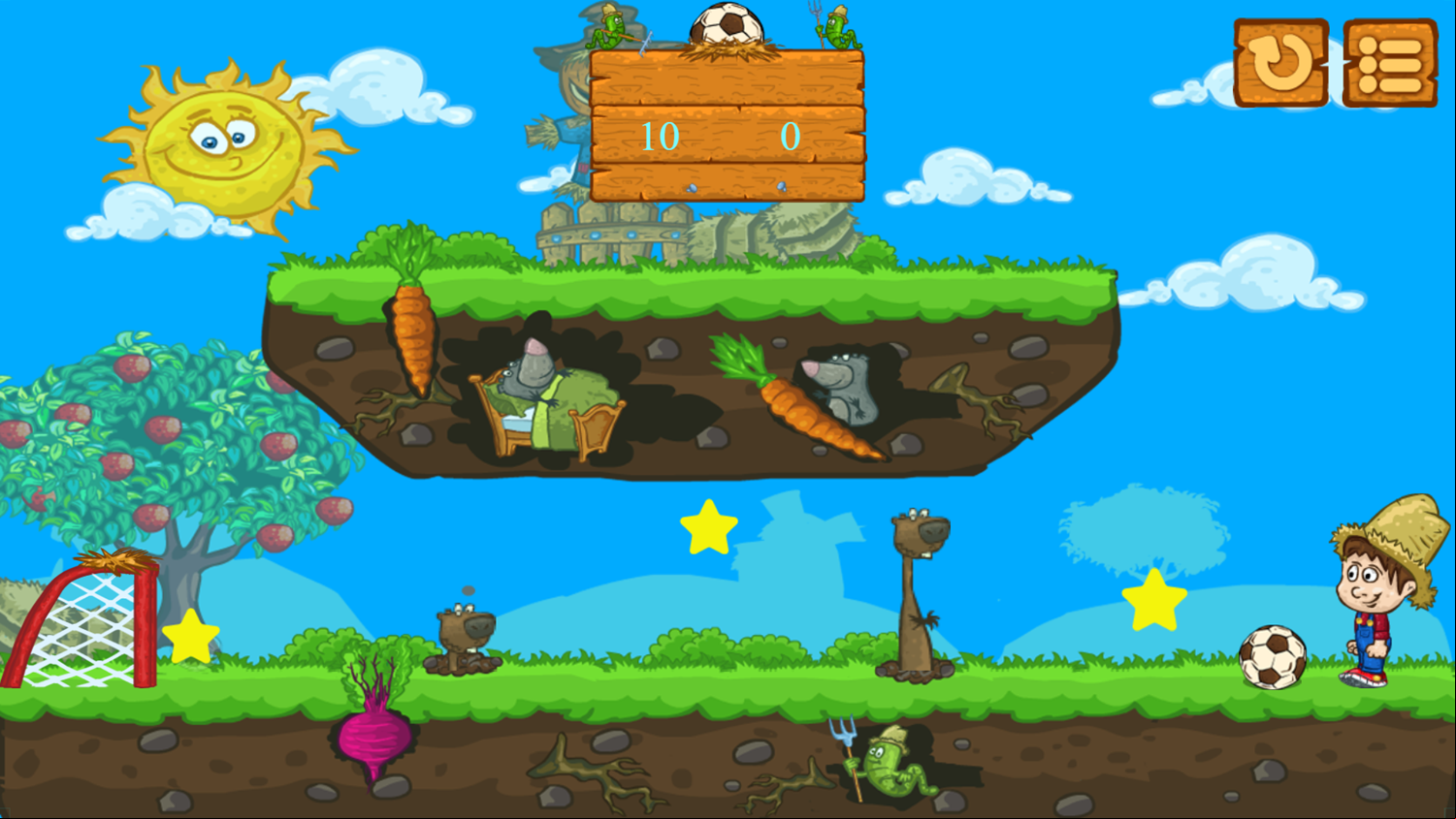 Soccer Farm Game Level Progress Screenshot.