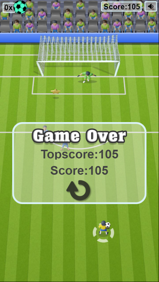 Soccer Free Kick Game Over Screenshot.