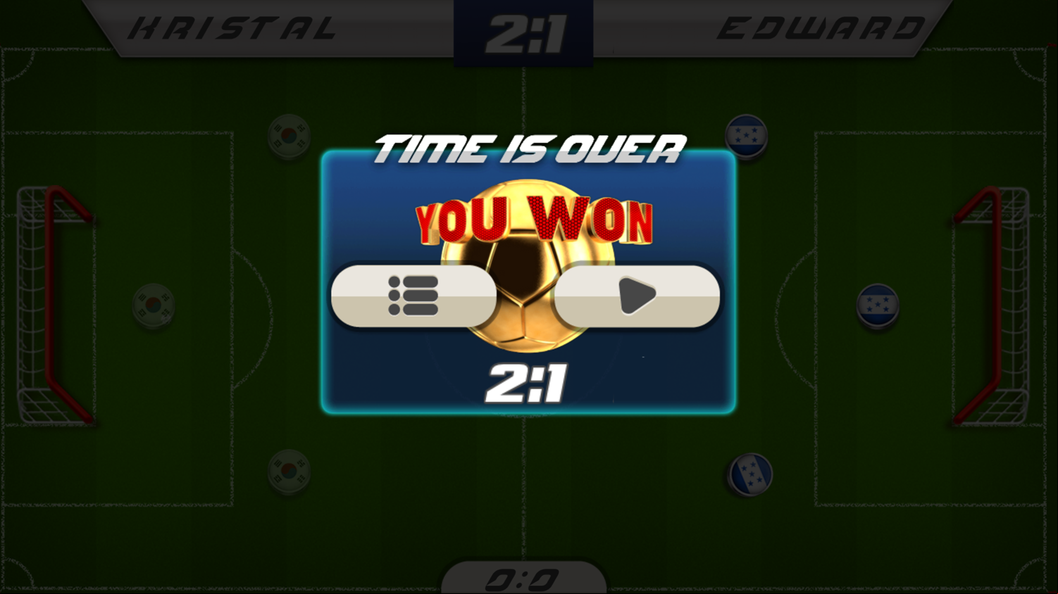 Soccer Online Game Won Screenshot.