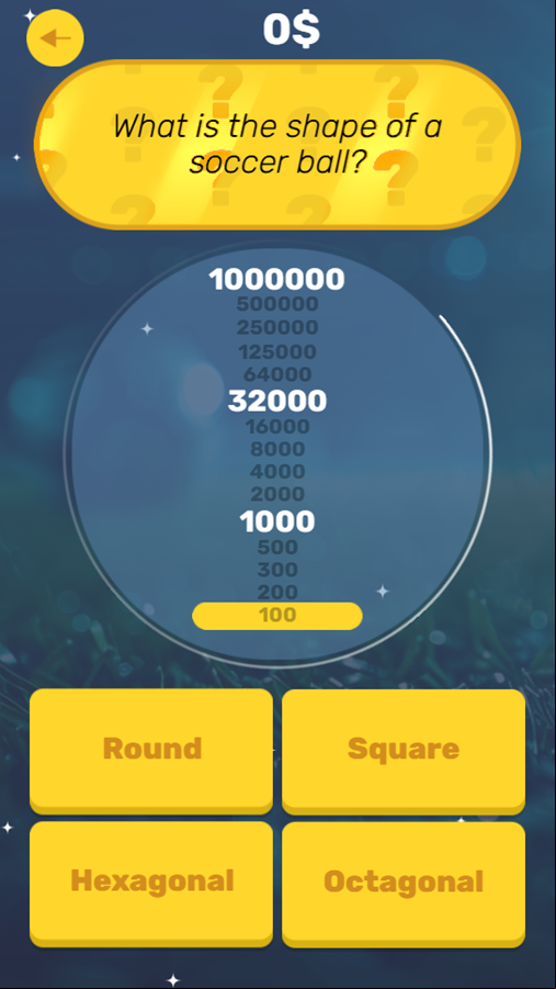 Soccer Quiz Game Question Screenshot.