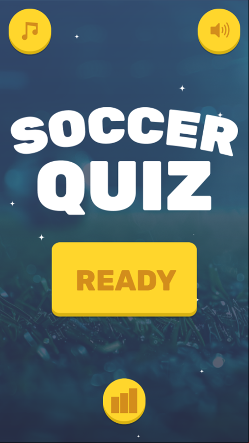 Soccer Quiz Game Welcome Screen Screenshot.