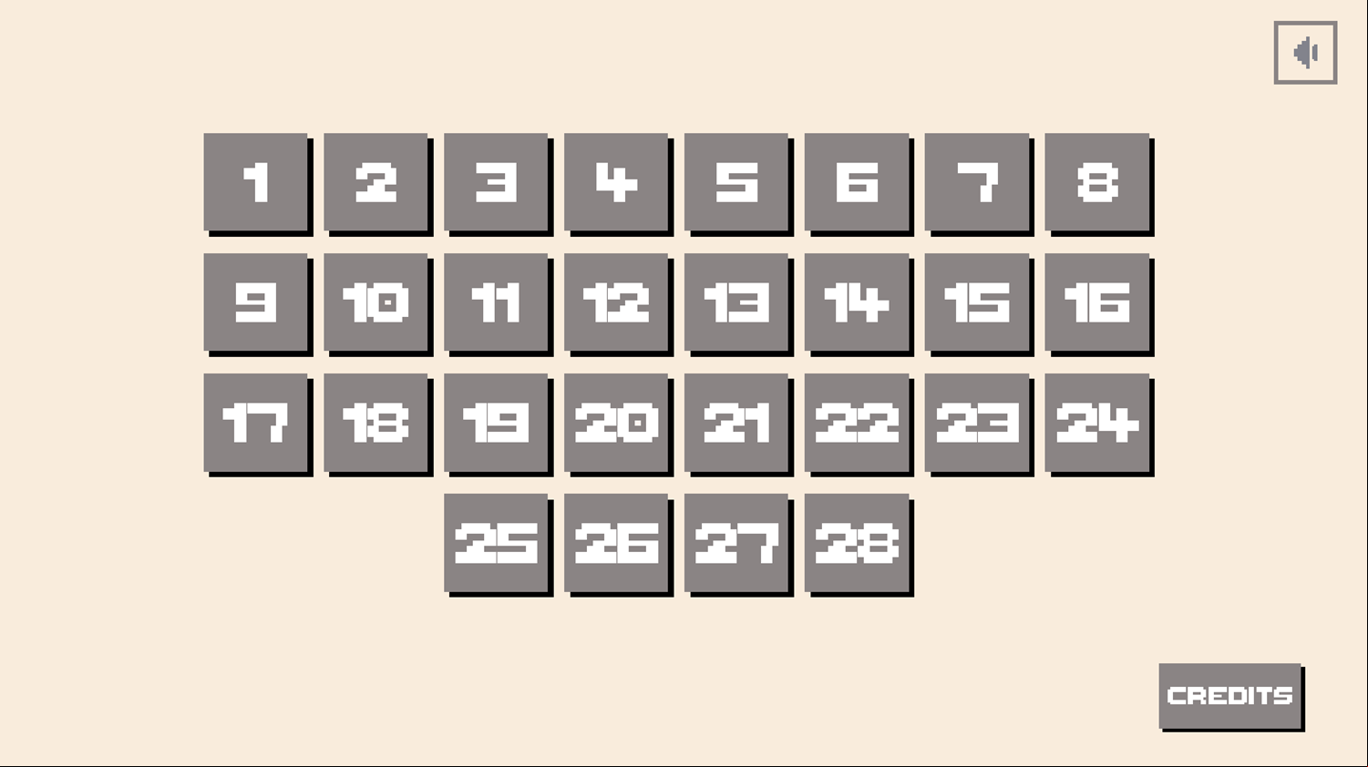 Sokomath Game Level Select Screen Screenshot.