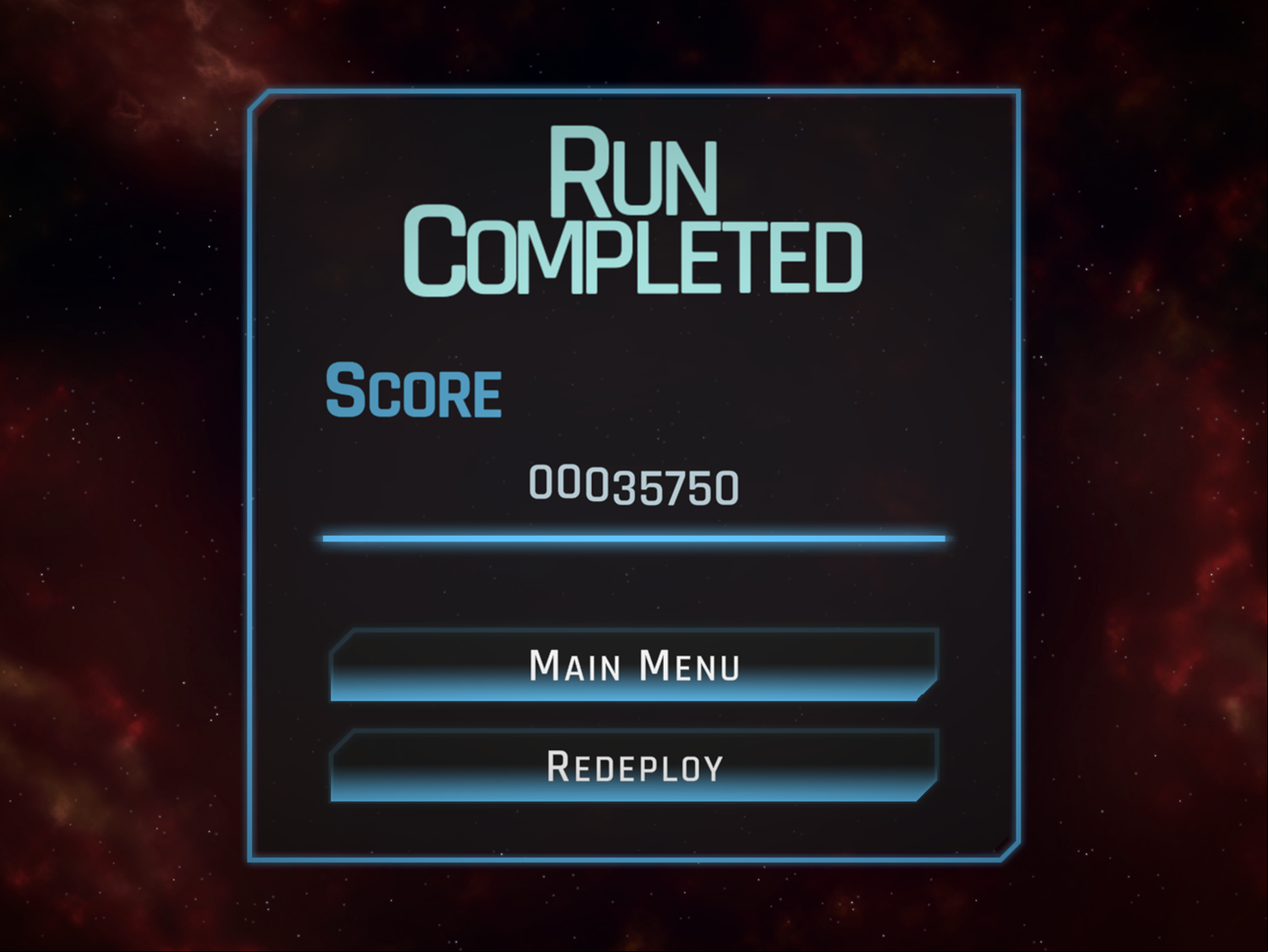 Solar Arbiter Game Run Completed Screenshot.