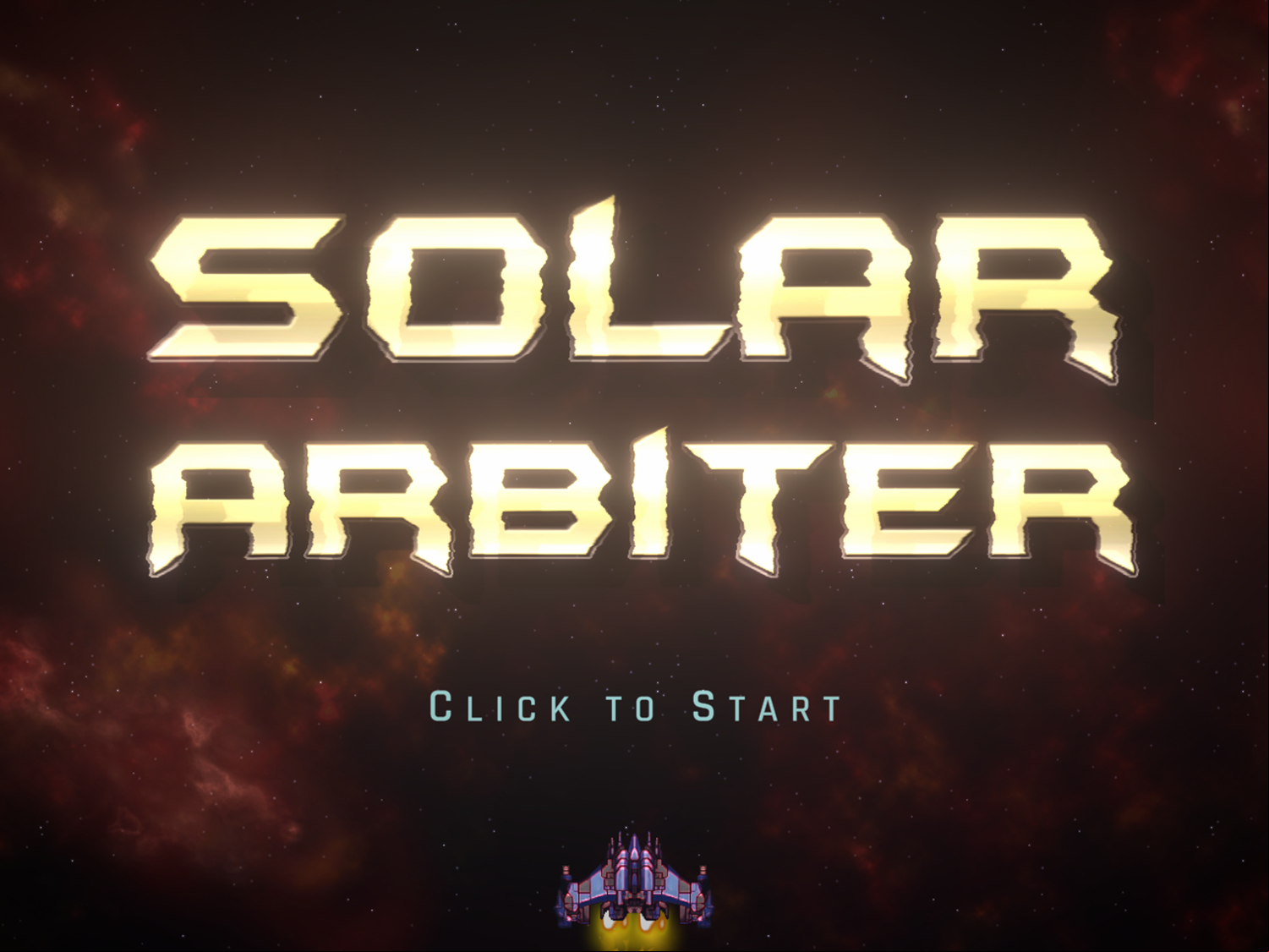 Solar Arbiter Game Welcome Screen Screenshot.