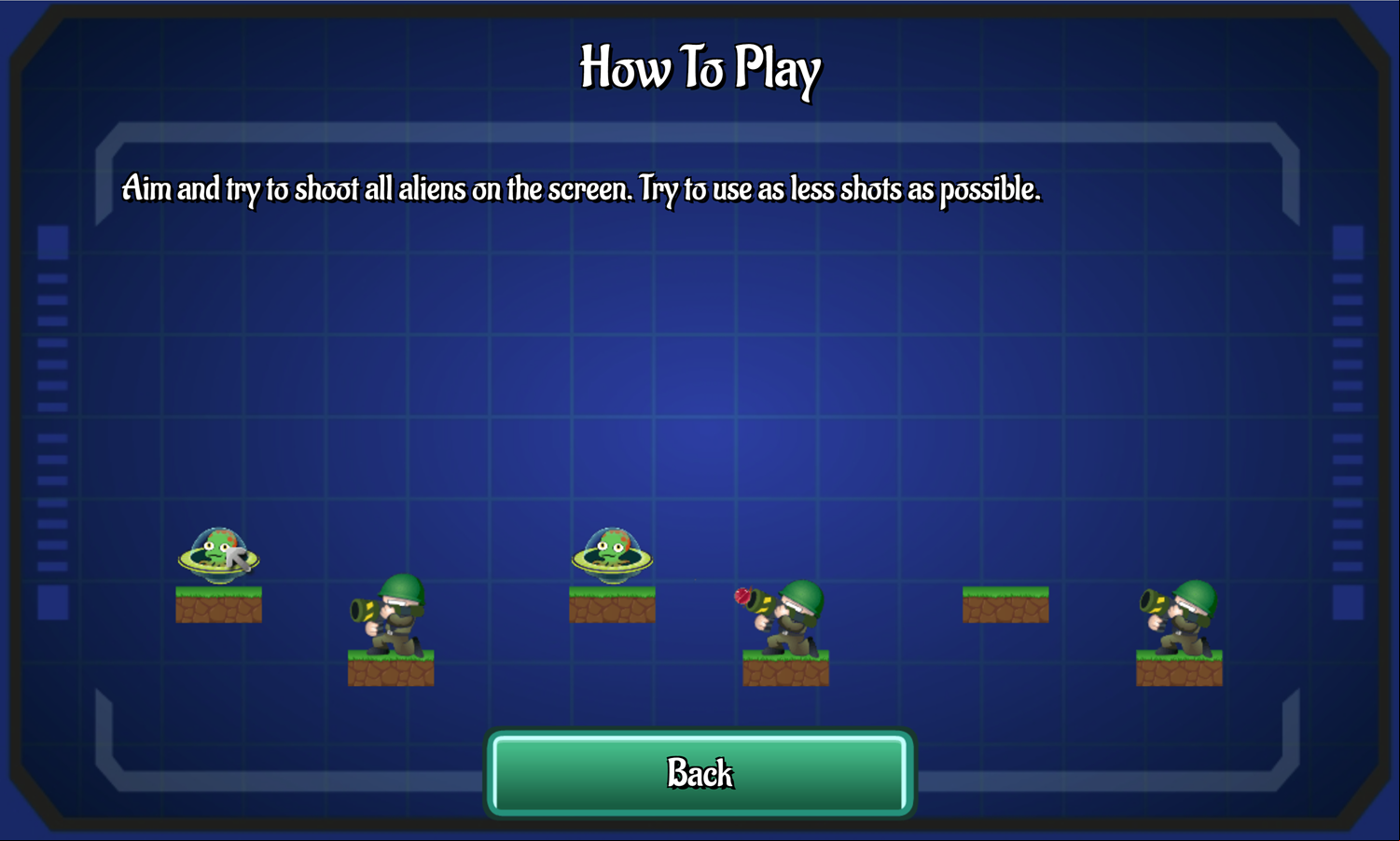 Soldier Attack 1 Game How to Play Screen Screenshot.