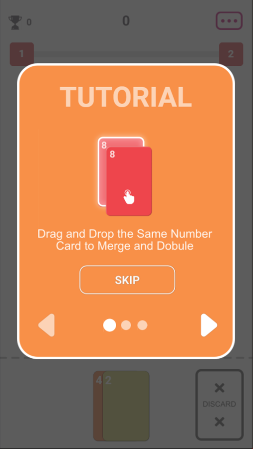 Solitaire 2048 Game Tutorial Screen Screenshot.