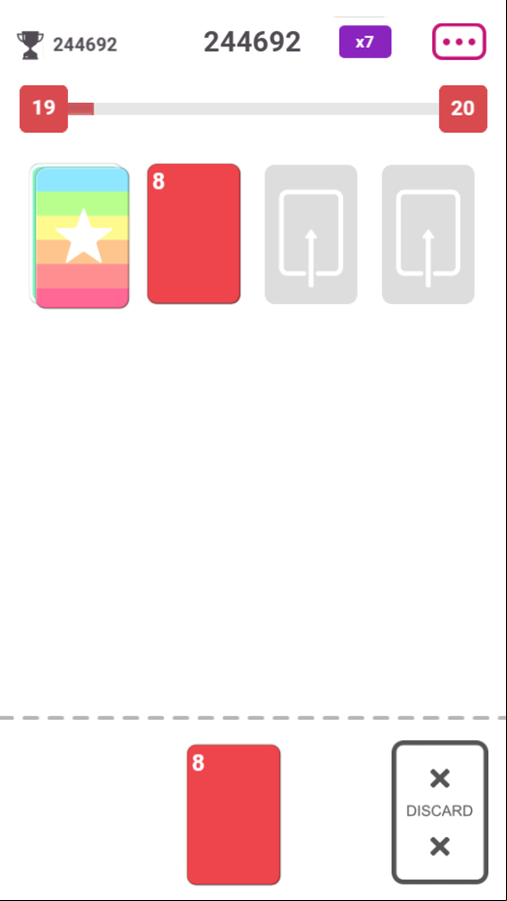 Solitaire 2048 Game Using a Wildcard Screenshot.