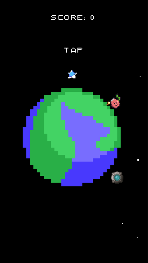 Space Runner Game Start Screenshot.