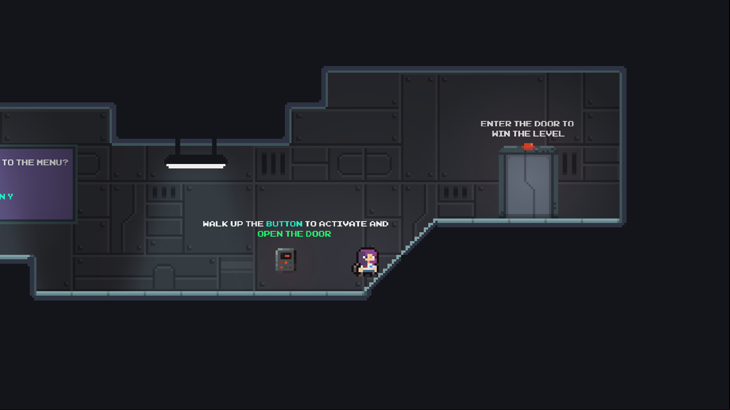Space Survival Game Activating Doors Instructions Screenshot.