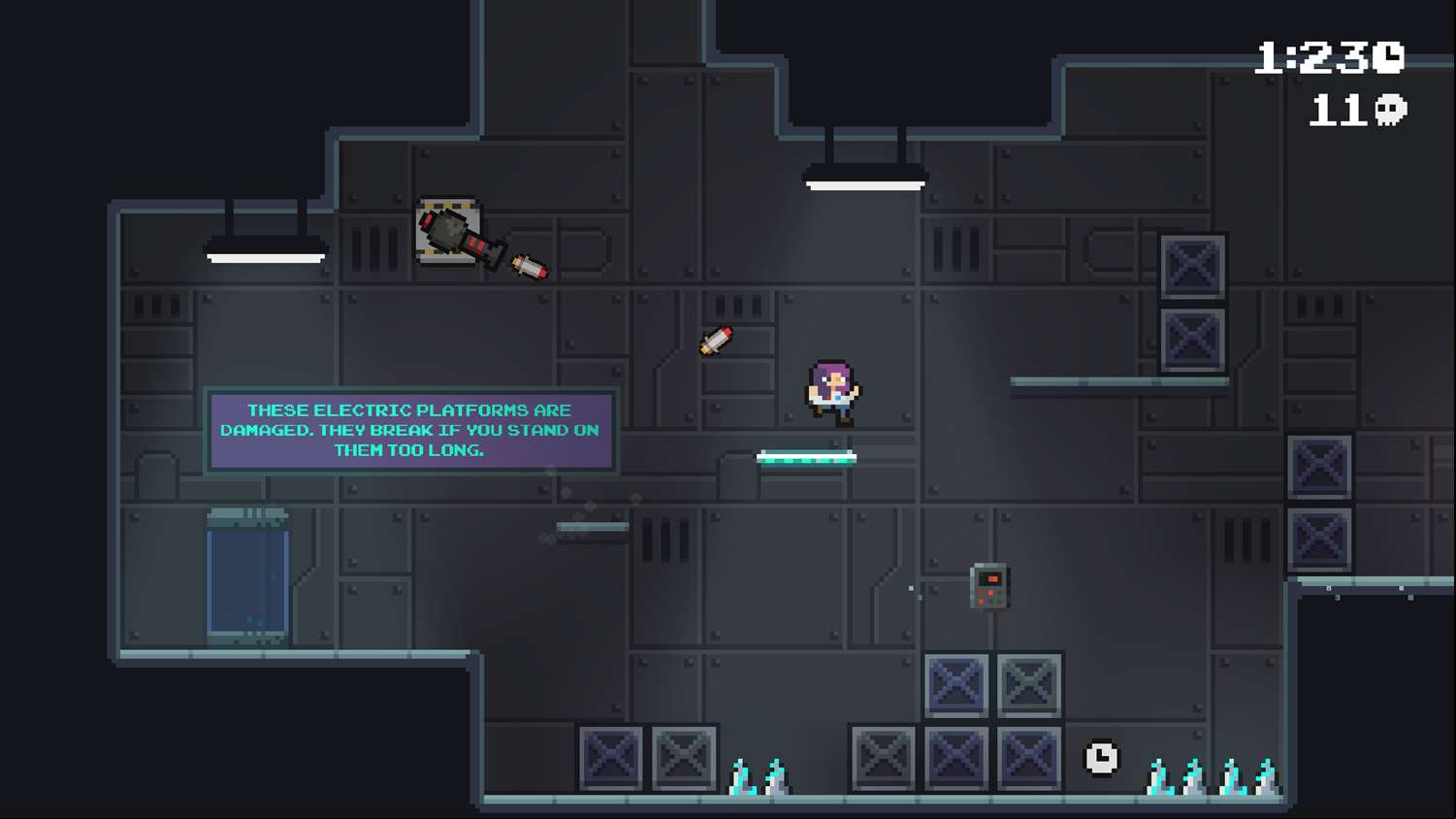 Space Survival Game Electric Platforms Screenshot.