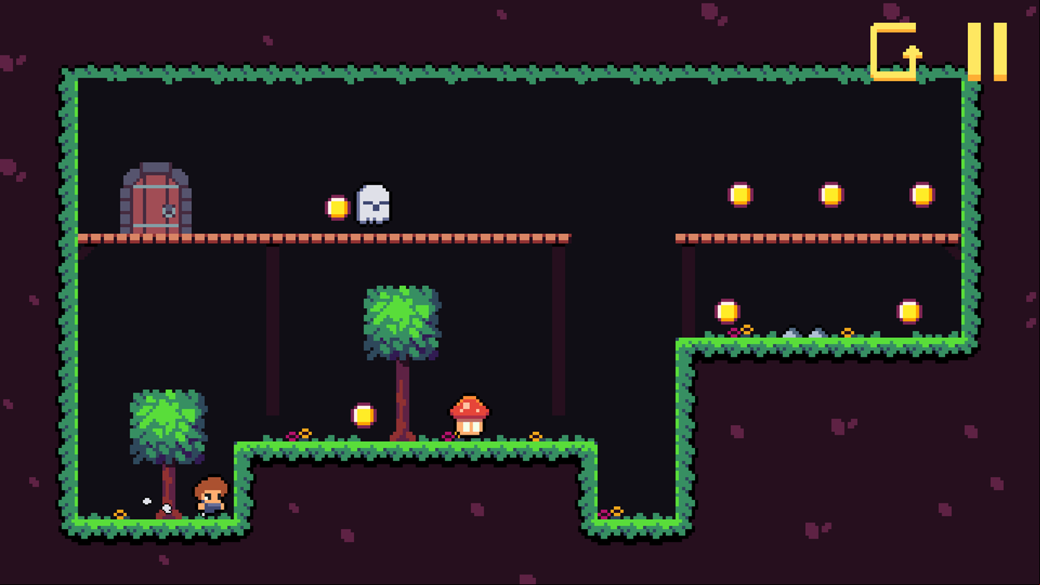 Speedy Steve Game Level With a Mushroom and Ghost Screenshot.