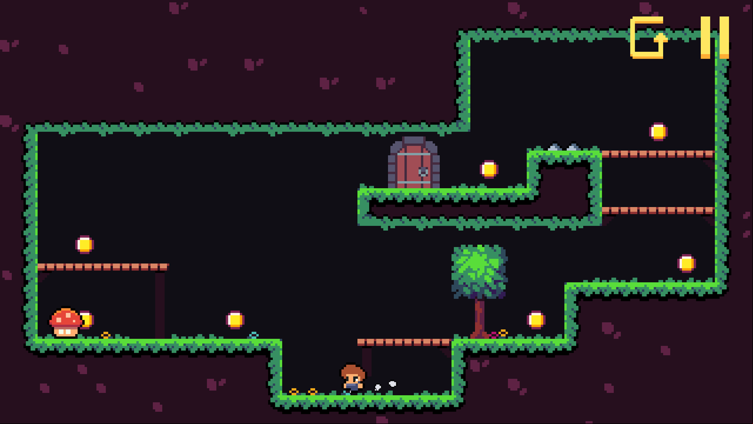 Speedy Steve Game Level With a Mushroom Screenshot.