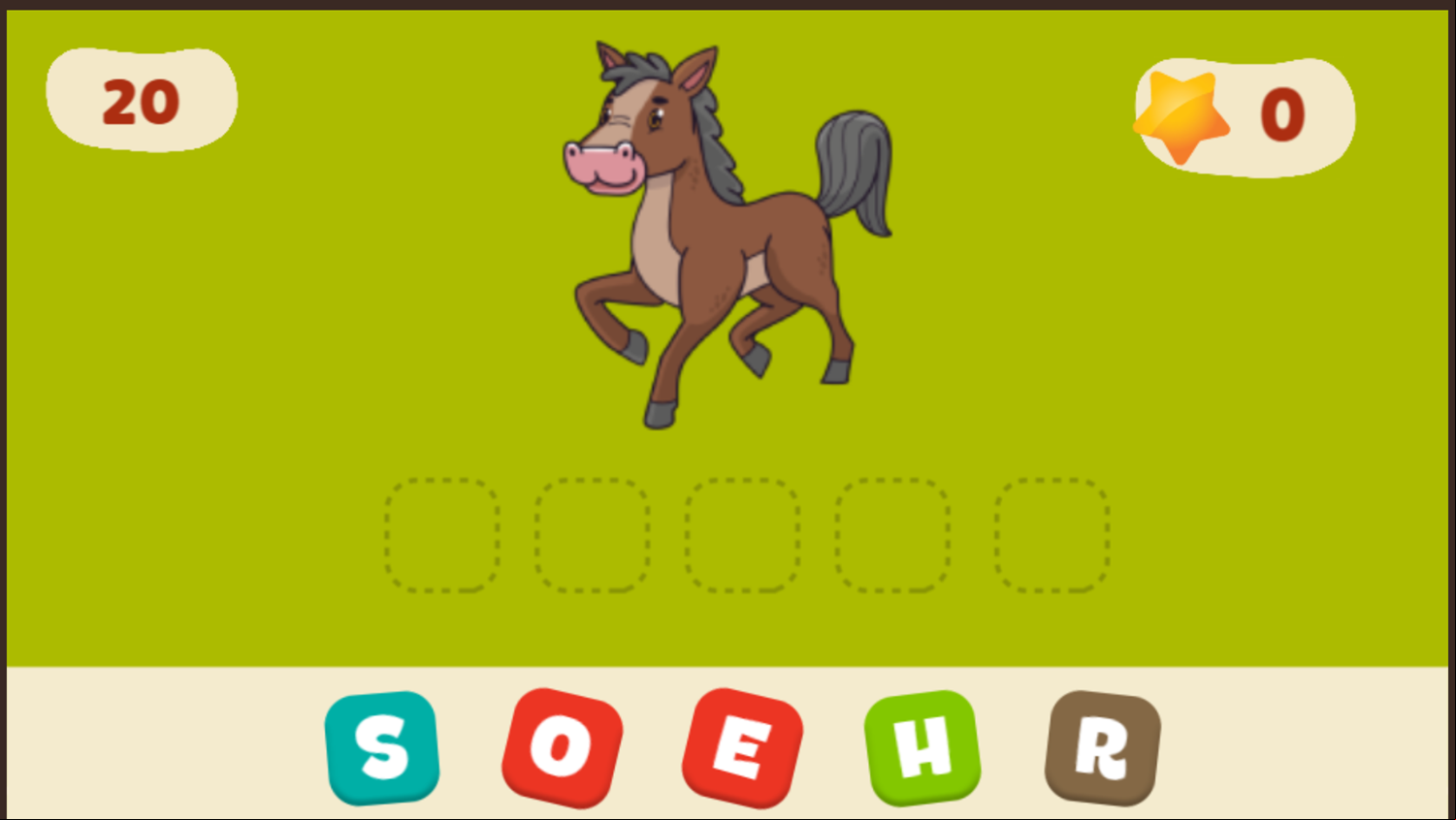 Spell Safari Game Level Start Screenshot.