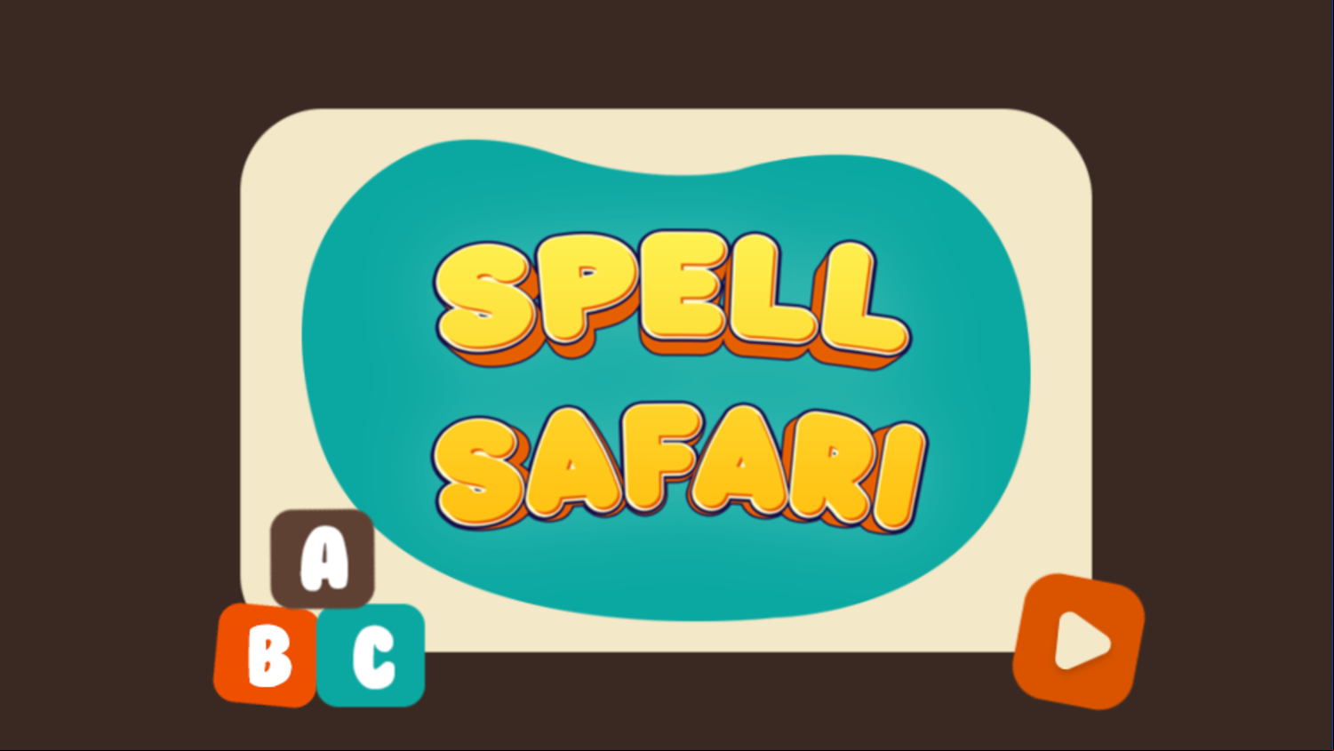 Spell Safari Game Welcome Screen Screenshot.