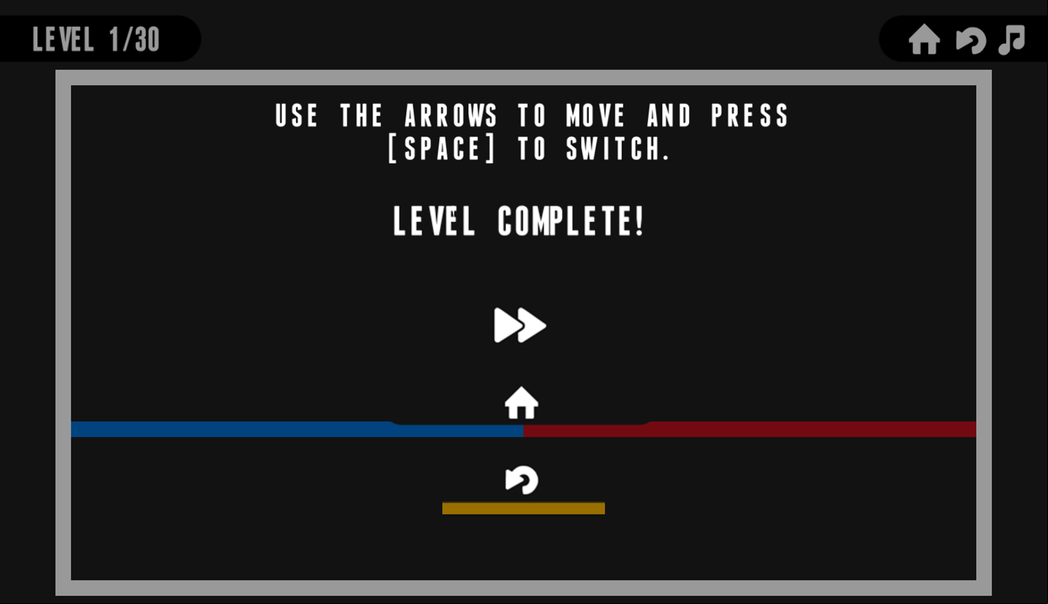 Spin Move Game Level Complete Screenshot.