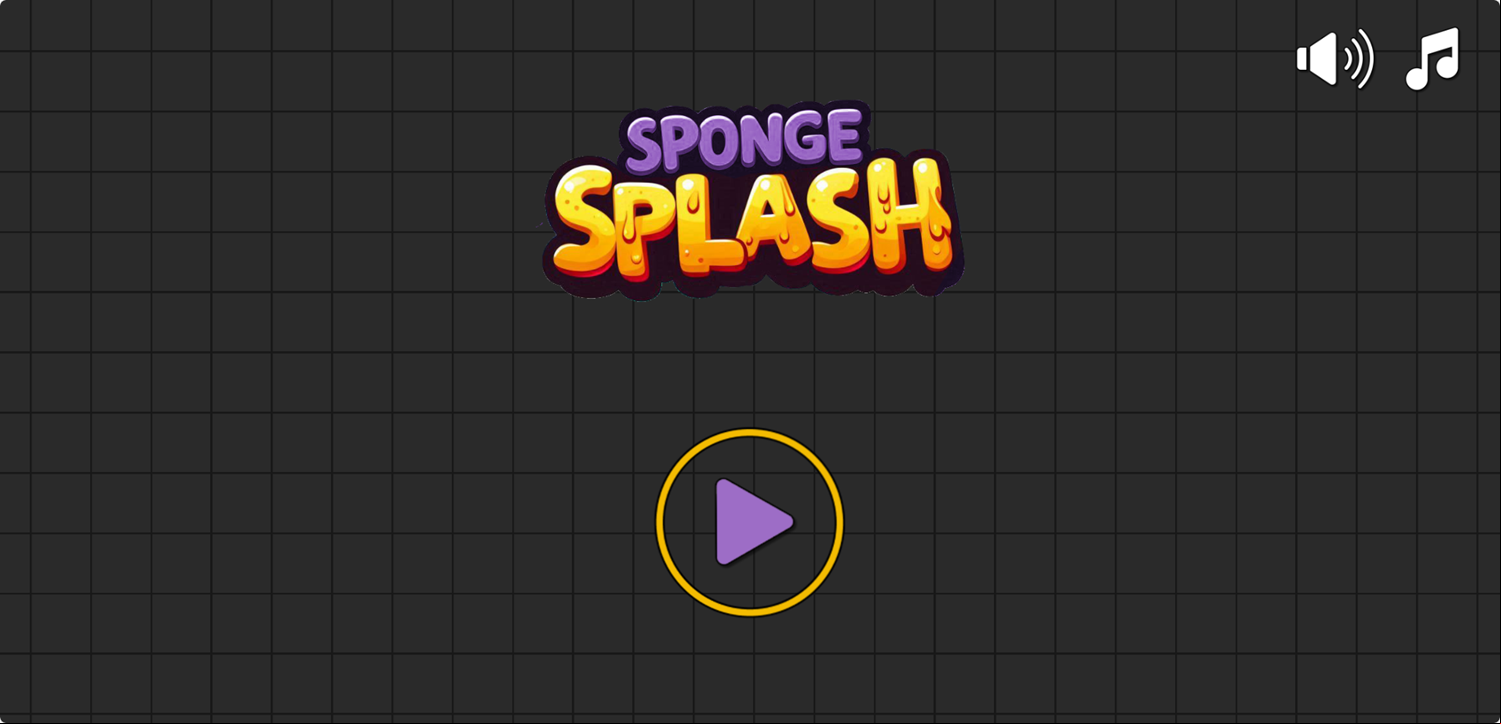 Sponge Splash Game Welcome Screen Screenshot.