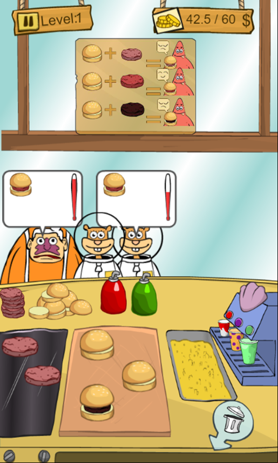 SpongeBob Restaurant Game Play Screenshot.