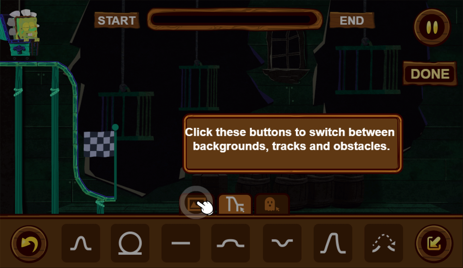 Spongebob Squarepants Tracks of Terror Coaster Creator Instructions Screenshot.