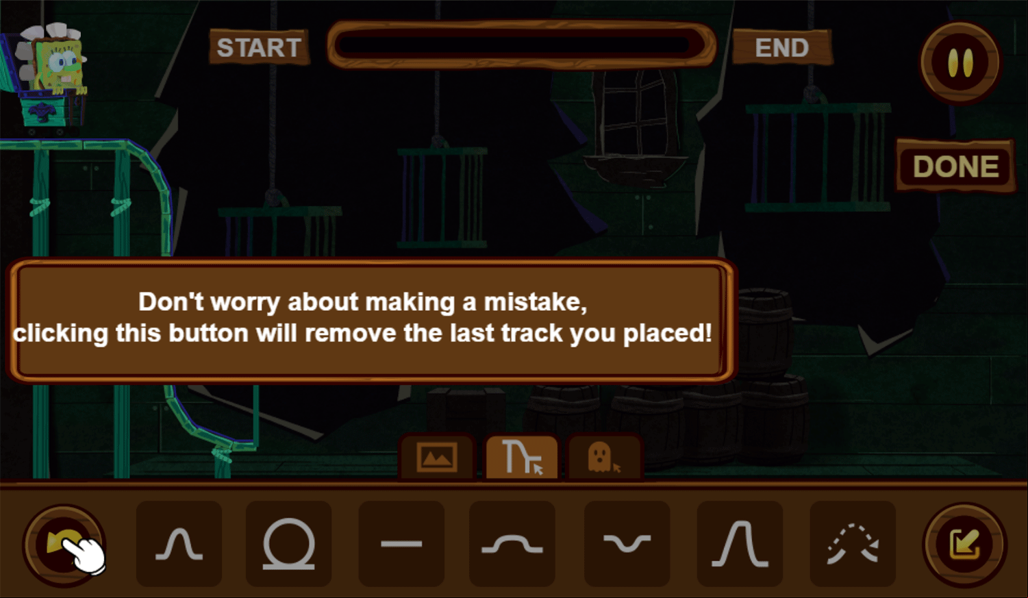 Spongebob Squarepants Tracks of Terror Welcome Coaster Creator Play Tips Screenshot.